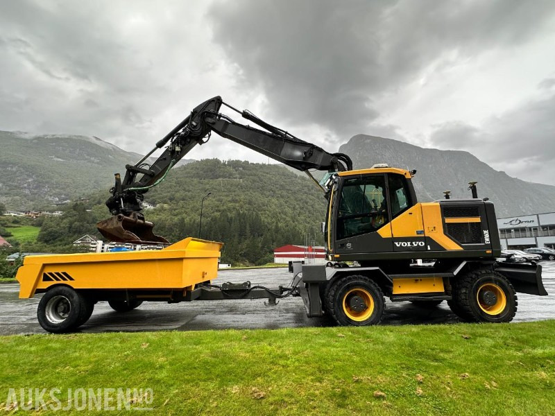 Graafmachine 2015 Volvo EW160E Hjulgraver (7416 timer) m/ Foss-Eik tilhenger, Steelwrist tiltrotator og Gjerstad utstyr: afbeelding 1