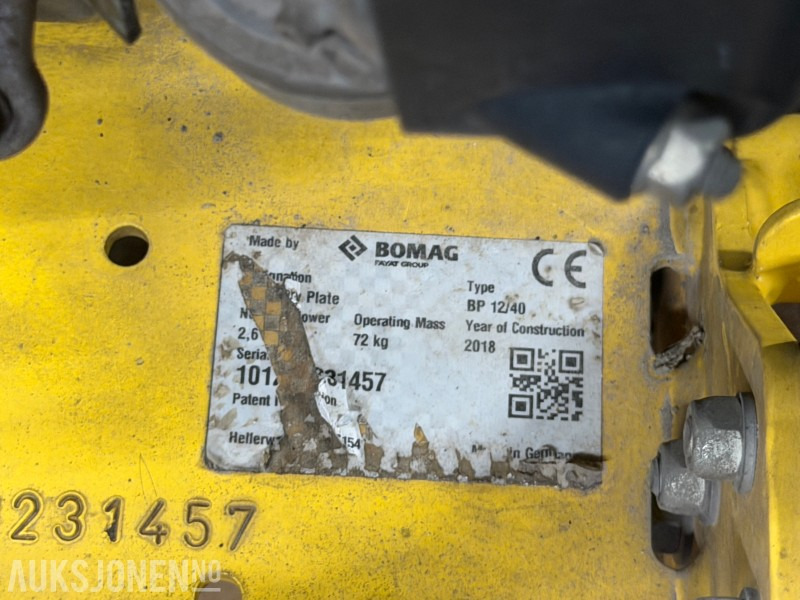 2018 Bomag BP 12/40 vibroplate - Wals: afbeelding 4 2018 Bomag BP 12/40 vibroplate - Wals: afbeelding 4
