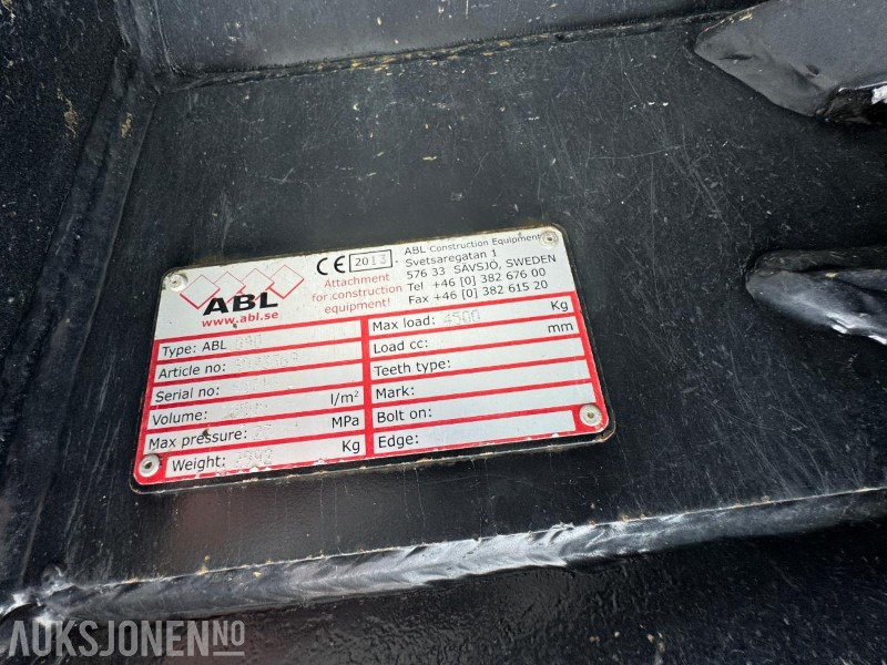Aanbouwdeel voor Bouwmachine ABL Hydraulisk pusseskuffe 2500L S90: afbeelding 7