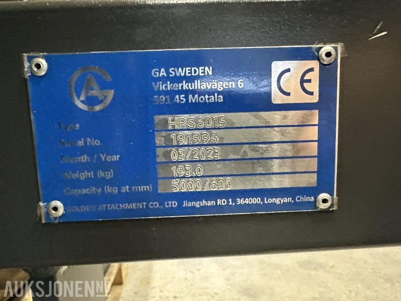 UBRUKT GA Hydrauliske Pallegafler Manitou 5t, 1500 x 1600 - Aanbouwdeel voor Bouwmachine: afbeelding 5 UBRUKT GA Hydrauliske Pallegafler Manitou 5t, 1500 x 1600 - Aanbouwdeel voor Bouwmachine: afbeelding 5