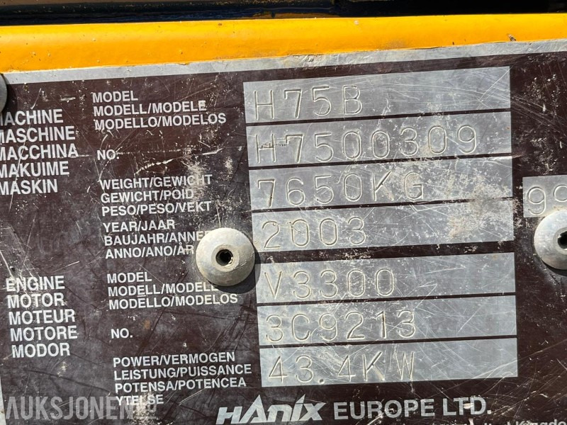 Hanix H75B gravemaskin - Graafmachine: afbeelding 5 Hanix H75B gravemaskin - Graafmachine: afbeelding 5