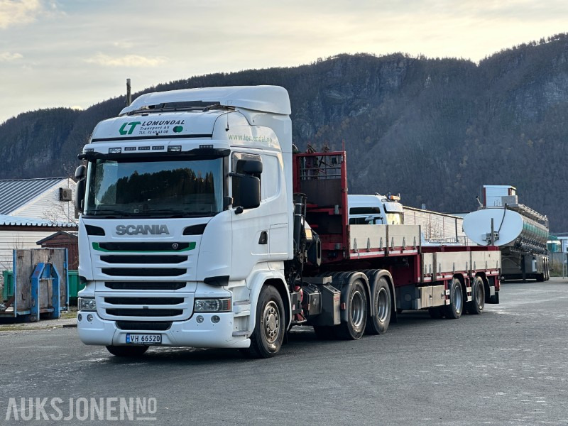 2014 SCANIA R450 kranbil / Krantrekker med kran og HRD planhenger – selges samlet - Trekker: afbeelding 2 2014 SCANIA R450 kranbil / Krantrekker med kran og HRD planhenger – selges samlet - Trekker: afbeelding 2