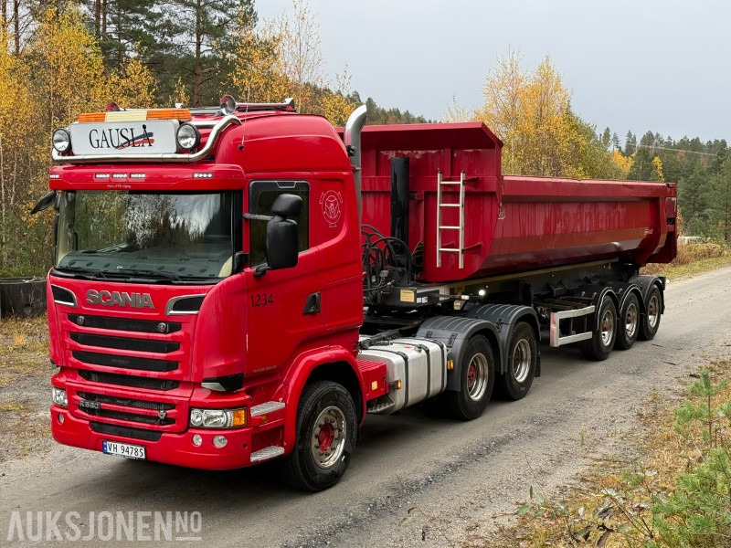 2018 Scania R580-V8-6x4-EURO6-260.000km-Tippsemi m/ Langendorf tralle - Trekker: afbeelding 1 2018 Scania R580-V8-6x4-EURO6-260.000km-Tippsemi m/ Langendorf tralle - Trekker: afbeelding 1