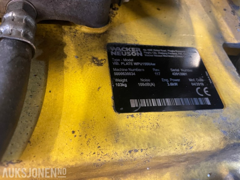 Vibroplate Wacker Neuson WPU1550AW - Wals: afbeelding 5 Vibroplate Wacker Neuson WPU1550AW - Wals: afbeelding 5