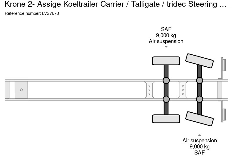 Koelwagen oplegger Krone 2- Assige Koeltrailer Carrier / laadklep / stuuras tridec: afbeelding 18