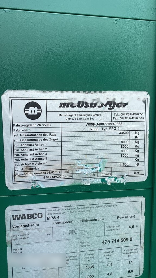Dieplader oplegger Meusburger Typ: MPG-4 - trailer combine / tractoare / vole - axe viratoare: afbeelding 30