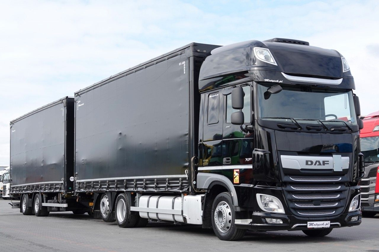 DAF XF 480 / ZESTAW TANDEM / 120 M3 / PRZEJAZDOWY / - Schuifzeilen vrachtwagen: afbeelding 1 DAF XF 480 / ZESTAW TANDEM / 120 M3 / PRZEJAZDOWY / - Schuifzeilen vrachtwagen: afbeelding 1