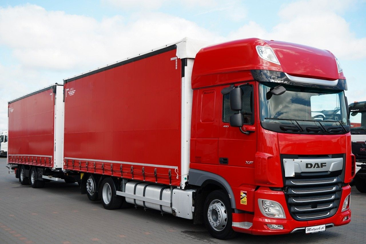 DAF XF 480 / ZESTAW TANDEM / 120 M3 / PRZEJAZDOWY / - Schuifzeilen vrachtwagen: afbeelding 1 DAF XF 480 / ZESTAW TANDEM / 120 M3 / PRZEJAZDOWY / - Schuifzeilen vrachtwagen: afbeelding 1