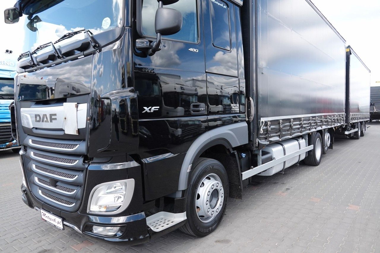 Schuifzeilen vrachtwagen DAF XF 480 / ZESTAW TANDEM / 120 M3 / PRZEJAZDOWY /: afbeelding 6