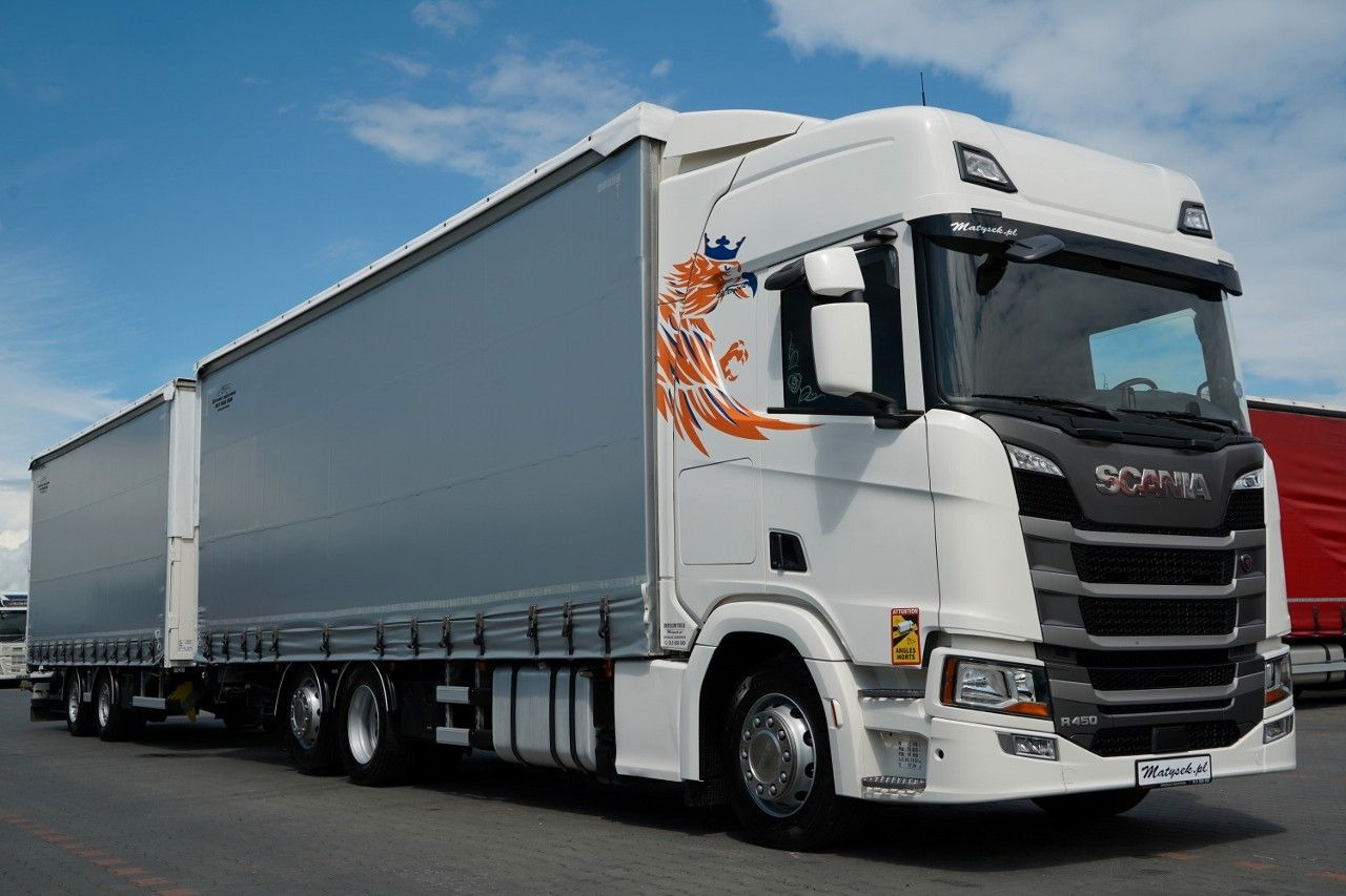 Scania R 450 / ZESTAW TANDEM 120 M3 / PRZEJAZDOWY / OŚ - Schuifzeilen vrachtwagen: afbeelding 4 Scania R 450 / ZESTAW TANDEM 120 M3 / PRZEJAZDOWY / OŚ - Schuifzeilen vrachtwagen: afbeelding 4
