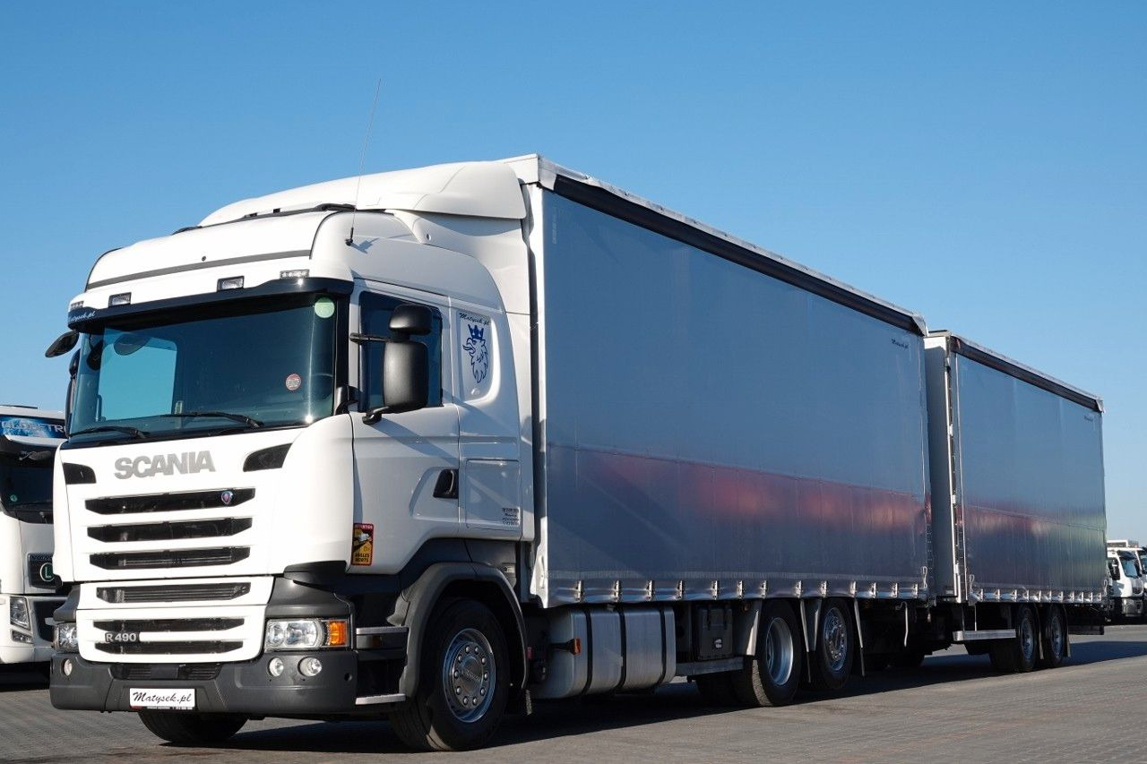 Scania R 490 / ZESTAW TANDEM / PRZEJAZDOWY / 120 M3 / - Schuifzeilen vrachtwagen: afbeelding 1 Scania R 490 / ZESTAW TANDEM / PRZEJAZDOWY / 120 M3 / - Schuifzeilen vrachtwagen: afbeelding 1