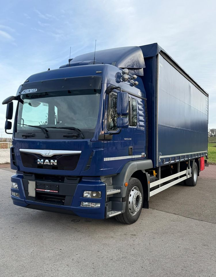 MAN TGM 18.340 / FIRANKA / SPROWADZONY / 9100 ŁADOWNOŚĆ / 18 PALET / E6 / WINDA / - Schuifzeilen vrachtwagen: afbeelding 2 MAN TGM 18.340 / FIRANKA / SPROWADZONY / 9100 ŁADOWNOŚĆ / 18 PALET / E6 / WINDA / - Schuifzeilen vrachtwagen: afbeelding 2