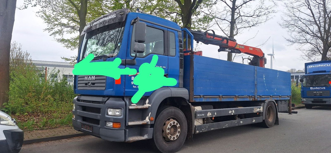MAN 18.310 Pritsche mit Kran - Vrachtwagen met open laadbak: afbeelding 1 MAN 18.310 Pritsche mit Kran - Vrachtwagen met open laadbak: afbeelding 1