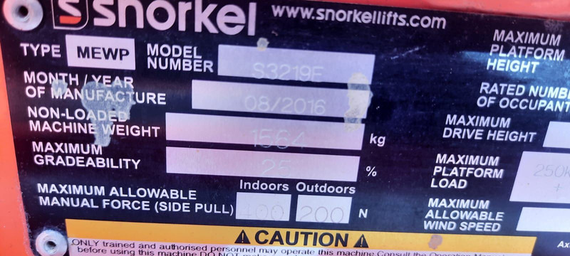 Schaarlift Snorkel S3219E Hebebühne: afbeelding 8 Schaarlift Snorkel S3219E Hebebühne: afbeelding 8