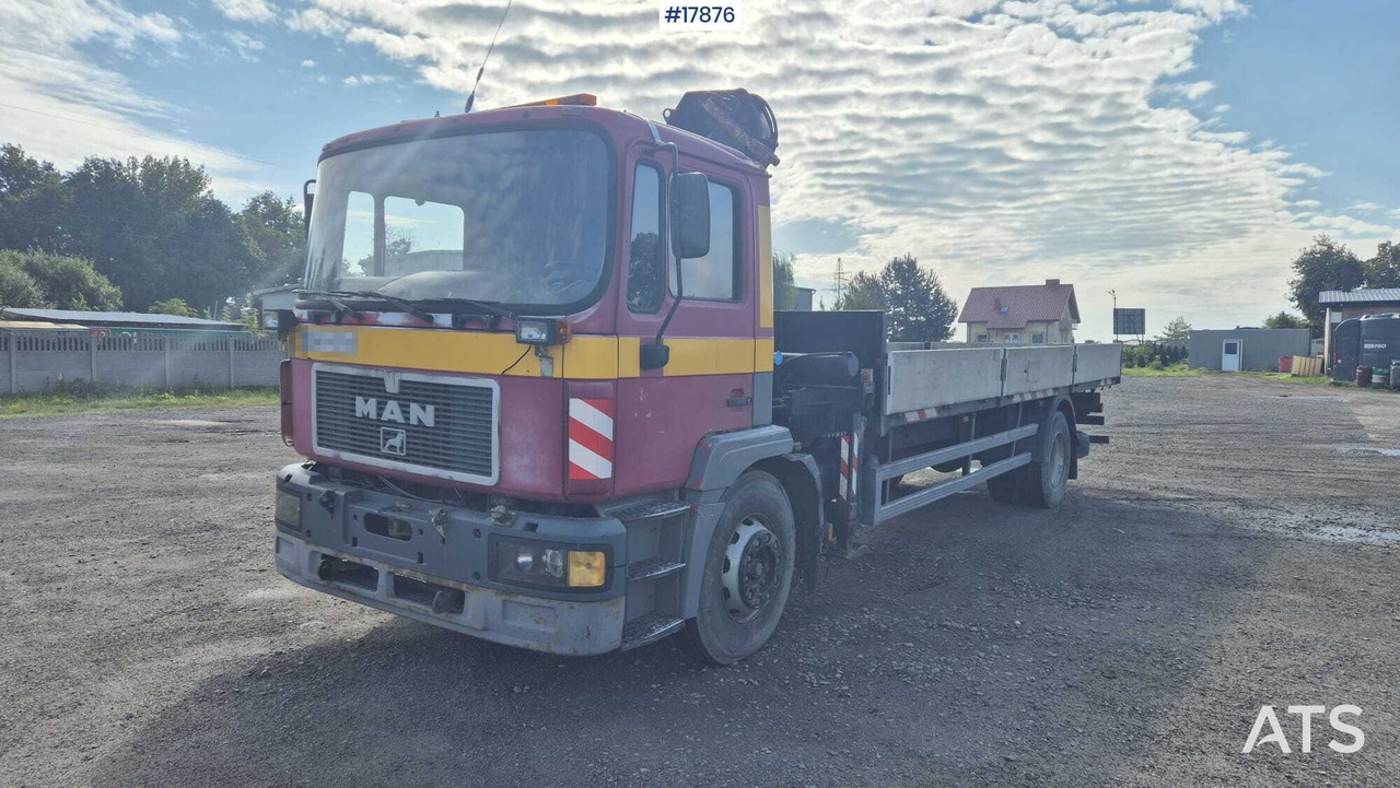 1997 MAN 18.224 - Vrachtwagen met open laadbak, Kraanwagen: afbeelding 1 1997 MAN 18.224 - Vrachtwagen met open laadbak, Kraanwagen: afbeelding 1