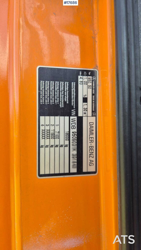 Haakarmsysteem vrachtwagen Mercedes-Benz 1828 hooklift (1999) two containers: afbeelding 13