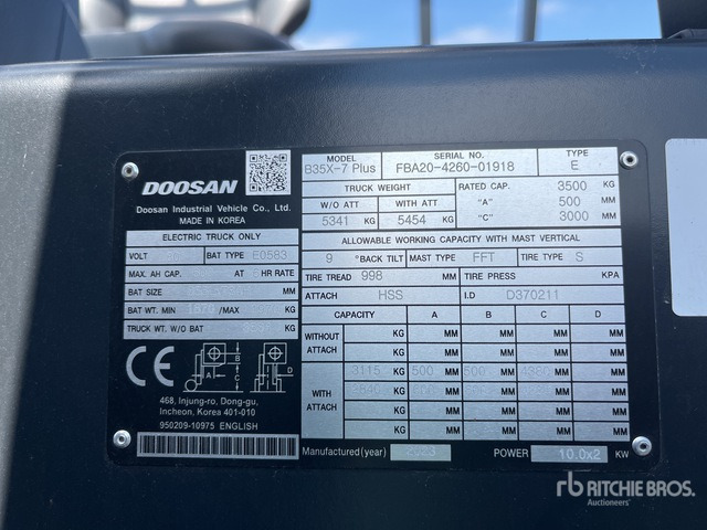 2023 Doosan B35X-7 PLUS (Unused) Electric Forklift - Elektrische heftruck: afbeelding 3 2023 Doosan B35X-7 PLUS (Unused) Electric Forklift - Elektrische heftruck: afbeelding 3