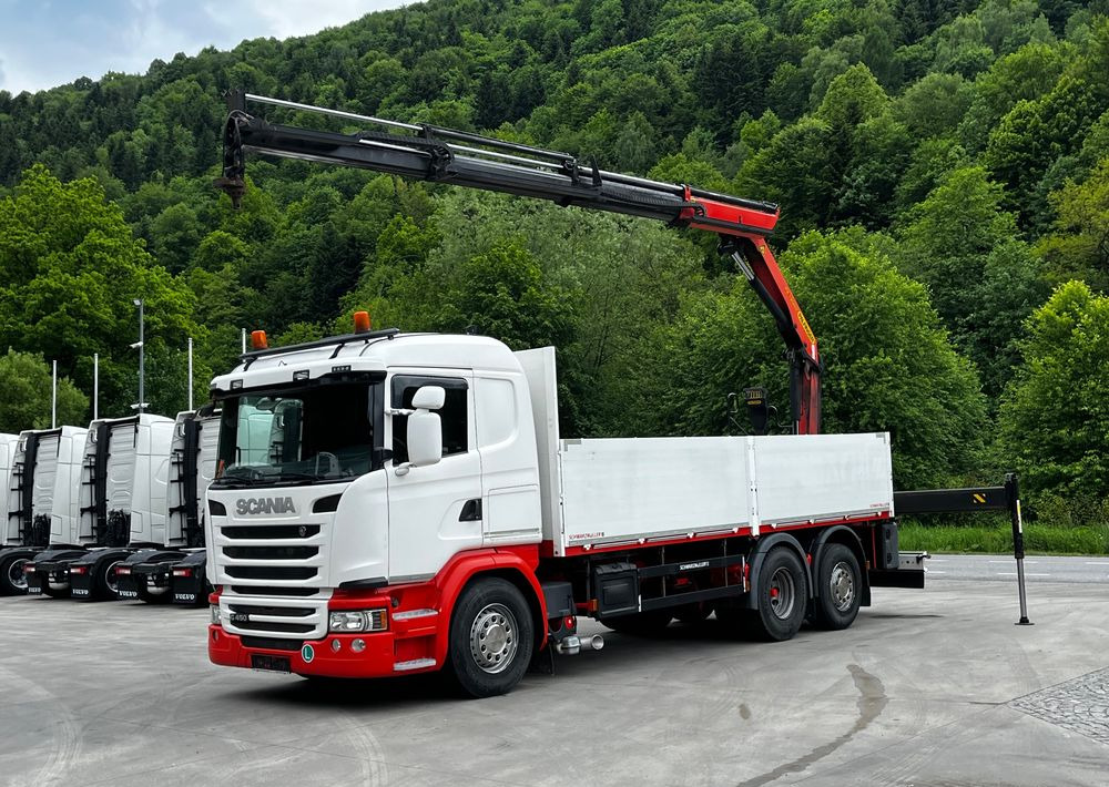 Scania G450 // 6x2// Skrzynia 6.40x2.49 // HDS Palfinger // Oś skrętna podnoszona // - Vrachtwagen met open laadbak, Kraanwagen: afbeelding 1 Scania G450 // 6x2// Skrzynia 6.40x2.49 // HDS Palfinger // Oś skrętna podnoszona // - Vrachtwagen met open laadbak, Kraanwagen: afbeelding 1