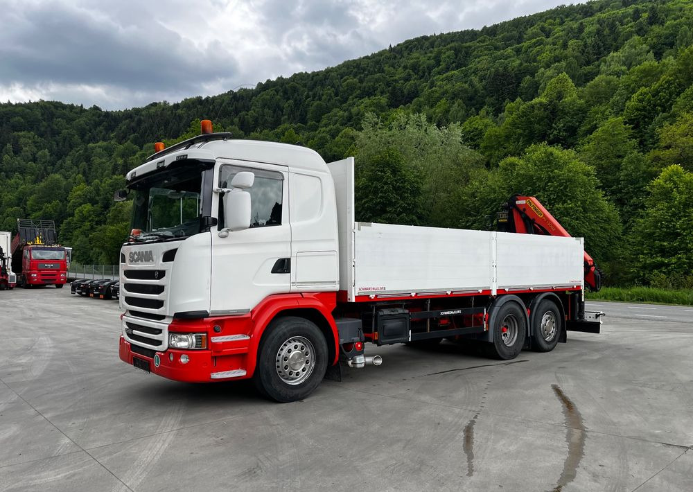Scania G450 // 6x2// Skrzynia 6.40x2.49 // HDS Palfinger // Oś skrętna podnoszona // - Vrachtwagen met open laadbak, Kraanwagen: afbeelding 2 Scania G450 // 6x2// Skrzynia 6.40x2.49 // HDS Palfinger // Oś skrętna podnoszona // - Vrachtwagen met open laadbak, Kraanwagen: afbeelding 2