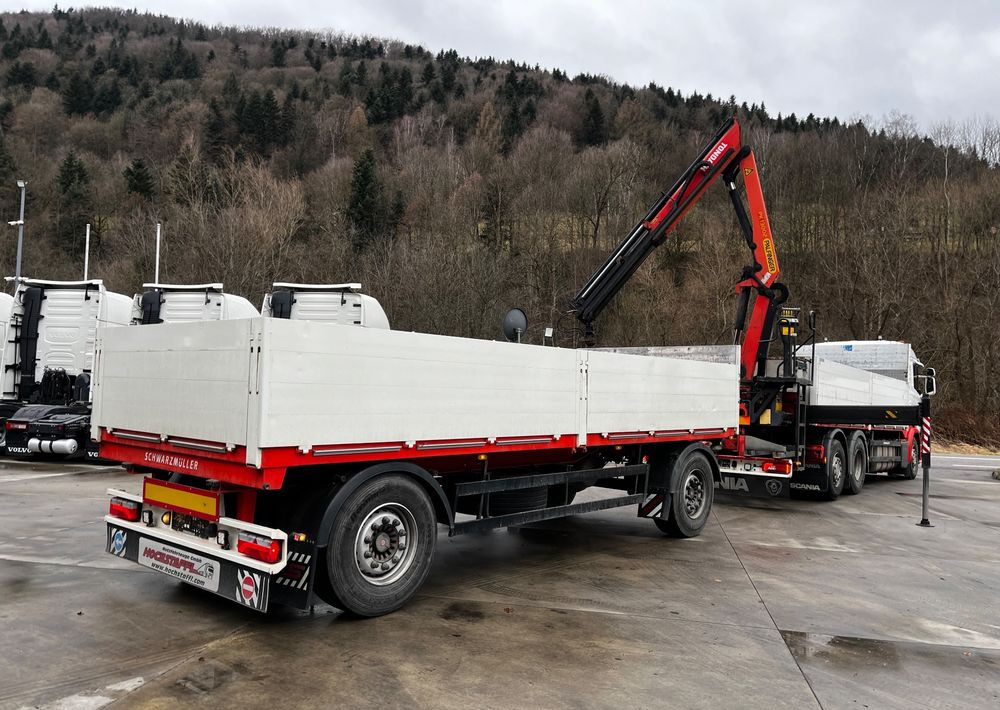 Scania R450 // 2014 // HDS Palfinger 13002 // 6x4 oś skrętna+podnoszona // Przyczepa Schwarzmuller // - Vrachtwagen met open laadbak: afbeelding 5 Scania R450 // 2014 // HDS Palfinger 13002 // 6x4 oś skrętna+podnoszona // Przyczepa Schwarzmuller // - Vrachtwagen met open laadbak: afbeelding 5