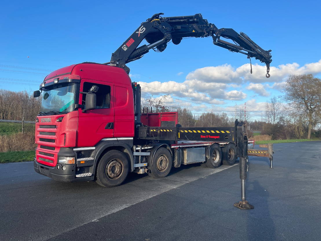 Scania R500 V8 R500 with hiab 800 with jib and winch - Kraanwagen, Vrachtwagen met open laadbak: afbeelding 1 Scania R500 V8 R500 with hiab 800 with jib and winch - Kraanwagen, Vrachtwagen met open laadbak: afbeelding 1