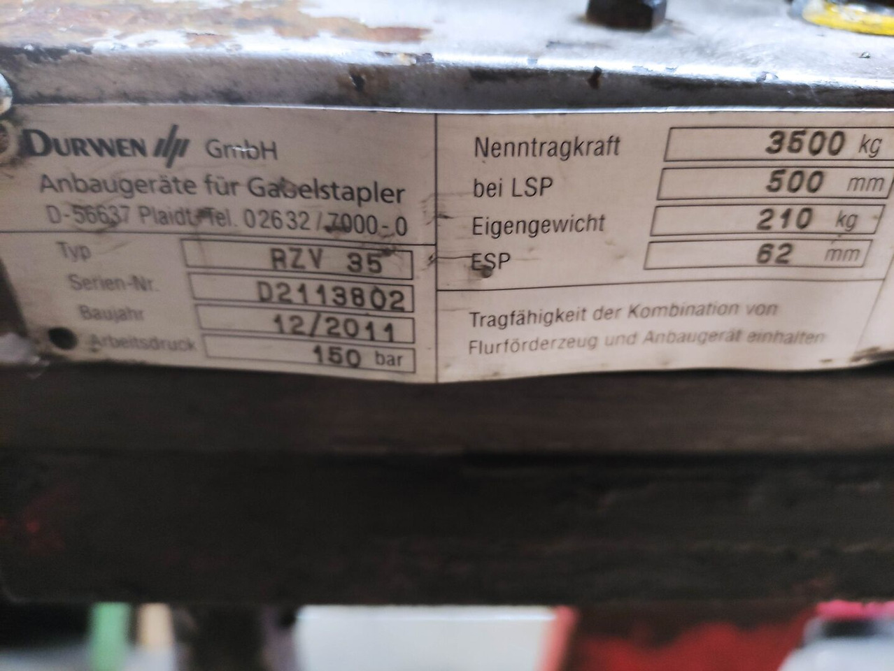 Durwen RZV 35-S - Aanbouwdeel voor Intern transport: afbeelding 5 Durwen RZV 35-S - Aanbouwdeel voor Intern transport: afbeelding 5