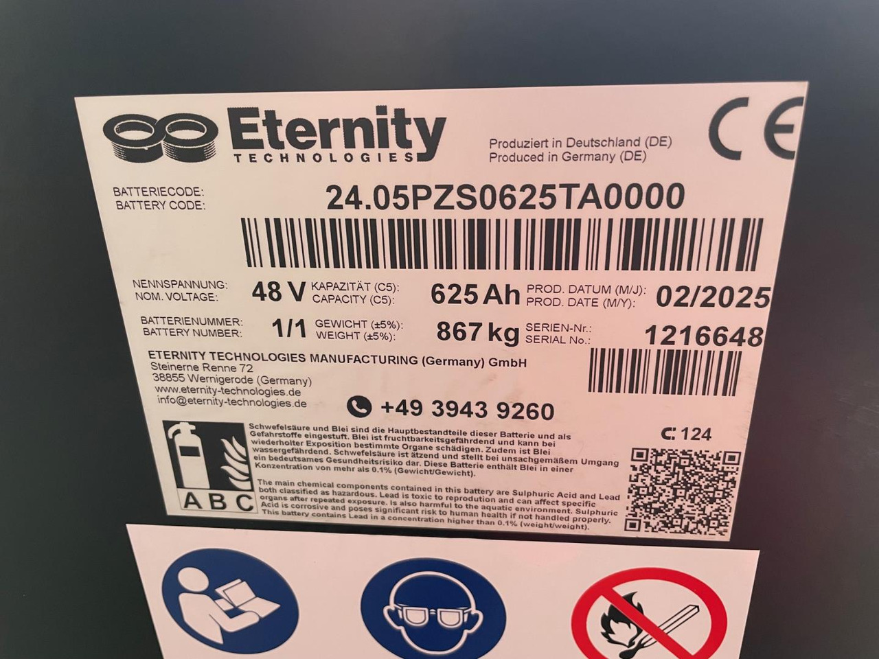 Eternity 48V 5 EPzS 625 - Batterij voor Intern transport: afbeelding 2 Eternity 48V 5 EPzS 625 - Batterij voor Intern transport: afbeelding 2