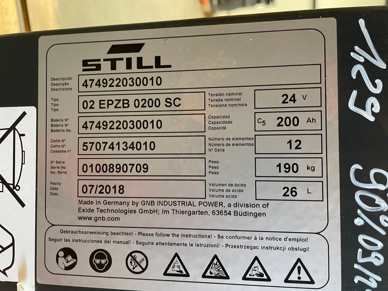 Exide 24 Volt I 2EPzB 200 - Batterij voor Intern transport: afbeelding 2 Exide 24 Volt I 2EPzB 200 - Batterij voor Intern transport: afbeelding 2