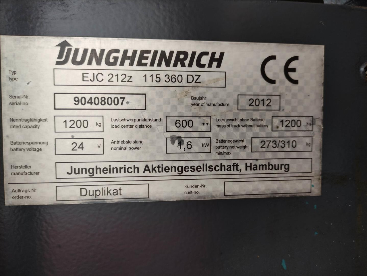 Jungheinrich EJC 212 Z - Stapelaar: afbeelding 5 Jungheinrich EJC 212 Z - Stapelaar: afbeelding 5