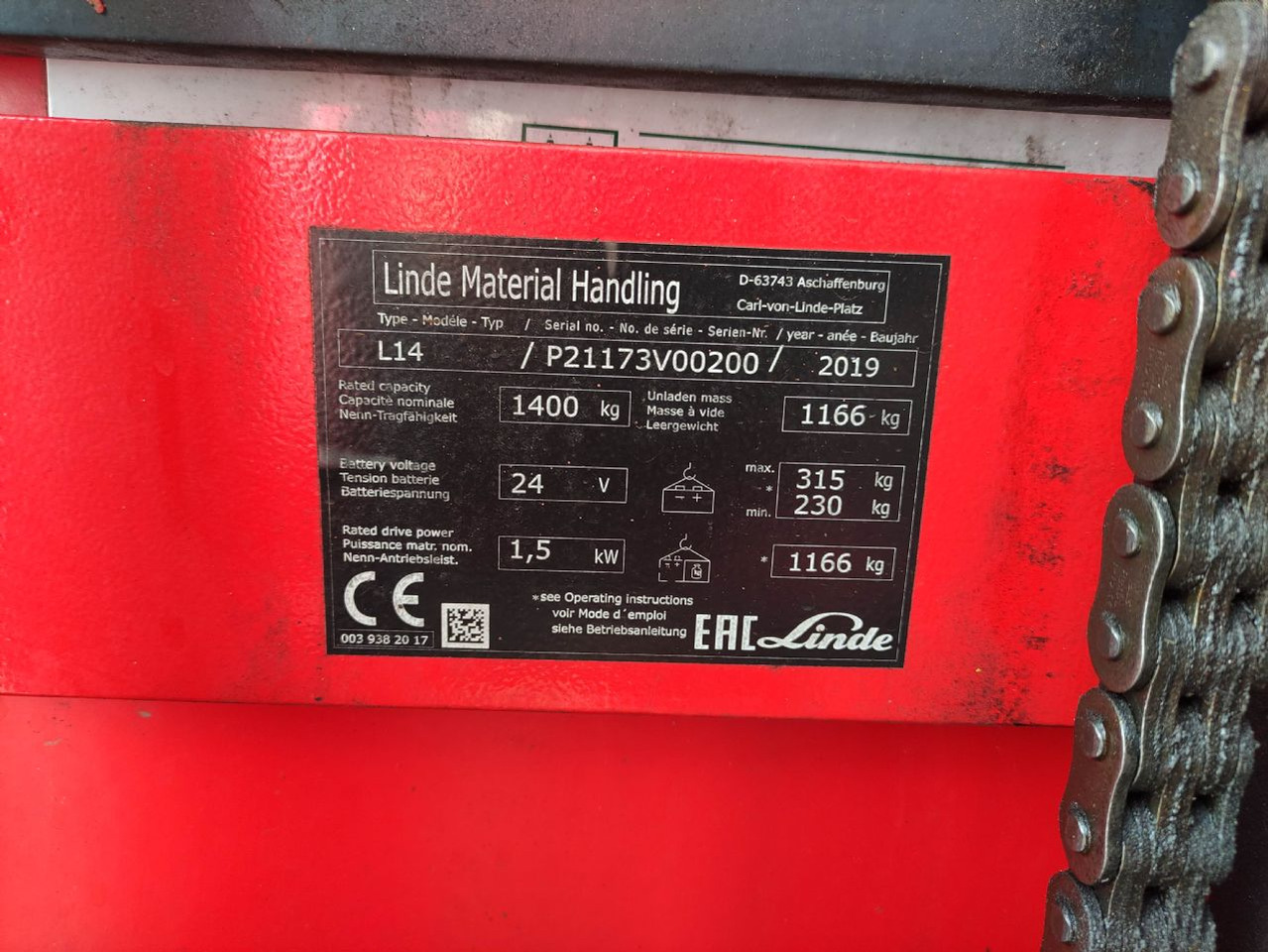 Linde L14i-1173 - Stapelaar: afbeelding 5 Linde L14i-1173 - Stapelaar: afbeelding 5