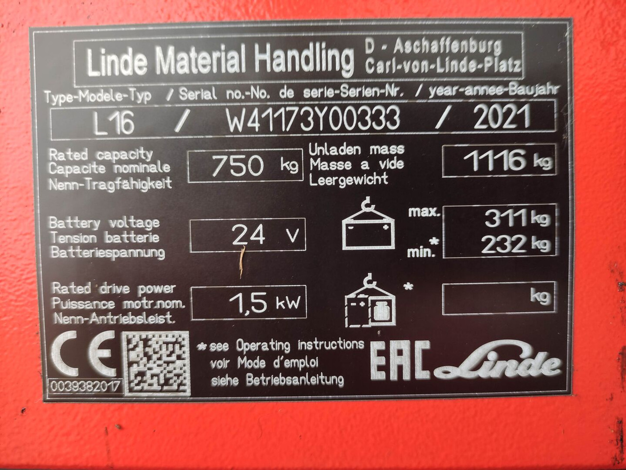Linde L16i-1173 - Stapelaar: afbeelding 5 Linde L16i-1173 - Stapelaar: afbeelding 5