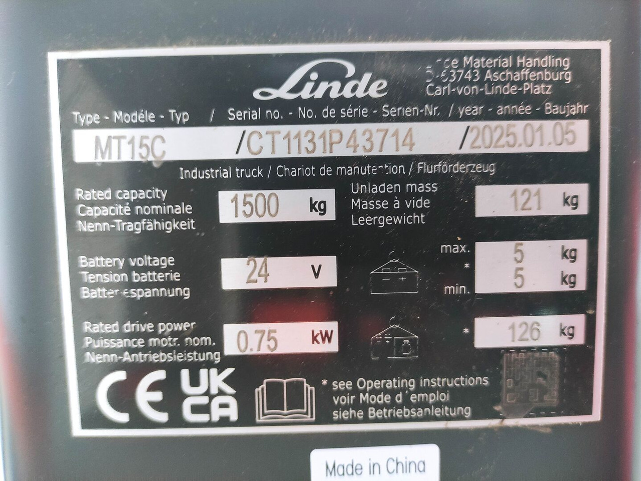 Linde MT15C - Palletwagen: afbeelding 5 Linde MT15C - Palletwagen: afbeelding 5