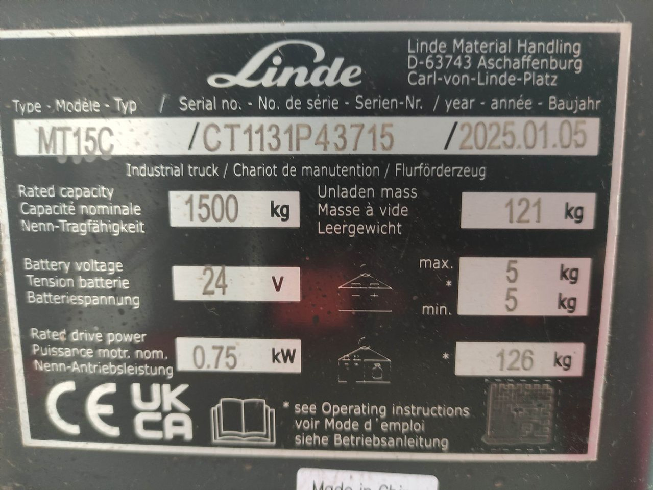 Linde MT15C - Palletwagen: afbeelding 5 Linde MT15C - Palletwagen: afbeelding 5