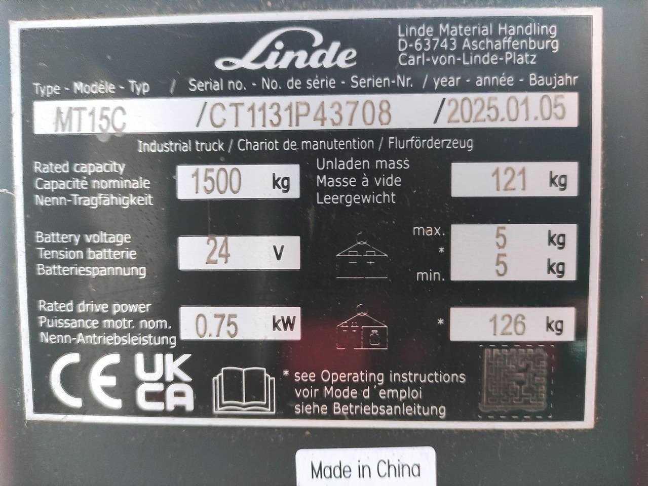 Linde MT15C - Palletwagen: afbeelding 5 Linde MT15C - Palletwagen: afbeelding 5