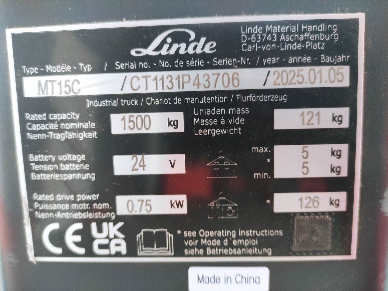Linde MT15C - Palletwagen: afbeelding 5 Linde MT15C - Palletwagen: afbeelding 5