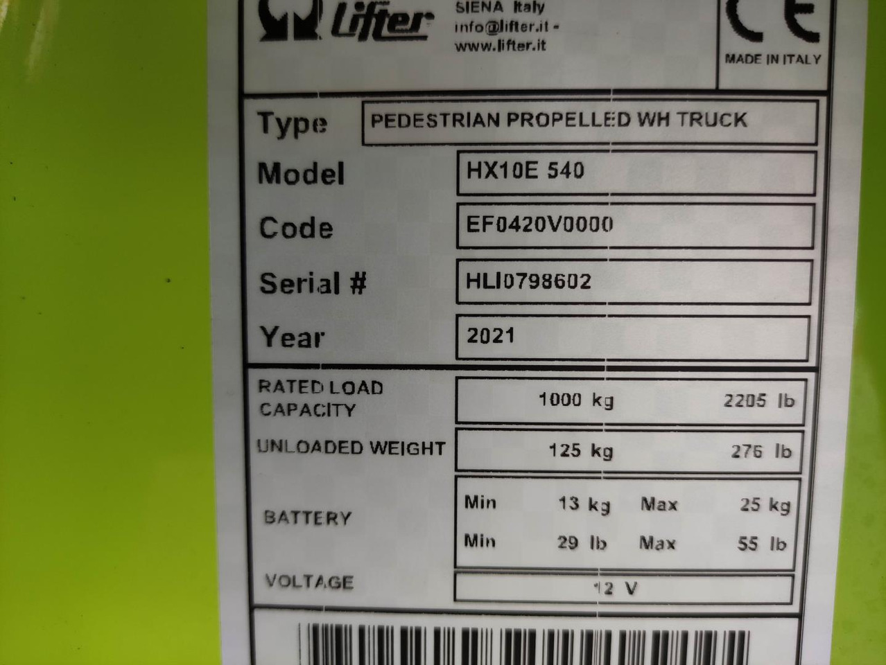 Pramac HX10E 540 - Palletwagen: afbeelding 5 Pramac HX10E 540 - Palletwagen: afbeelding 5