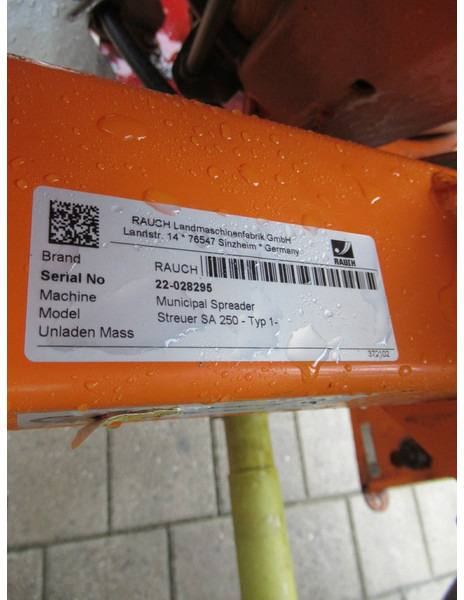 Rauch SA 250 Typ 1 Strooier Salzstreuer Saltspreader - Zout/ Zandstrooier voor Landbouwmachine: afbeelding 5 Rauch SA 250 Typ 1 Strooier Salzstreuer Saltspreader - Zout/ Zandstrooier voor Landbouwmachine: afbeelding 5