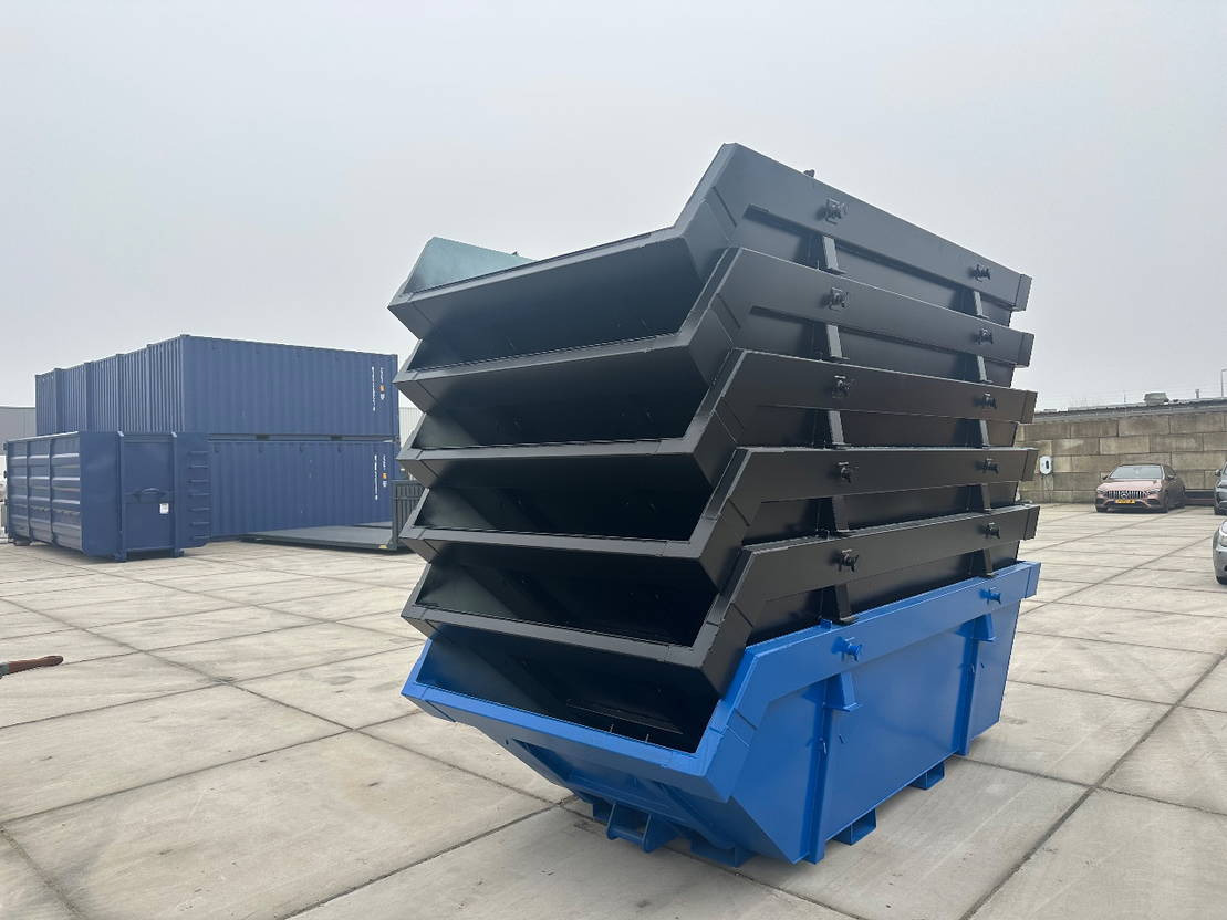 Sidalco 6m3 met heftruck lepel kokers - Portaalcontainer: afbeelding 4 Sidalco 6m3 met heftruck lepel kokers - Portaalcontainer: afbeelding 4