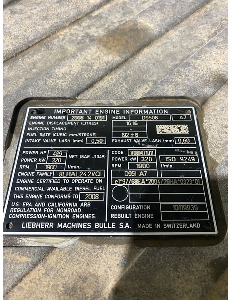 Liebherr D9508 A7 - Motor: afbeelding 4 Liebherr D9508 A7 - Motor: afbeelding 4