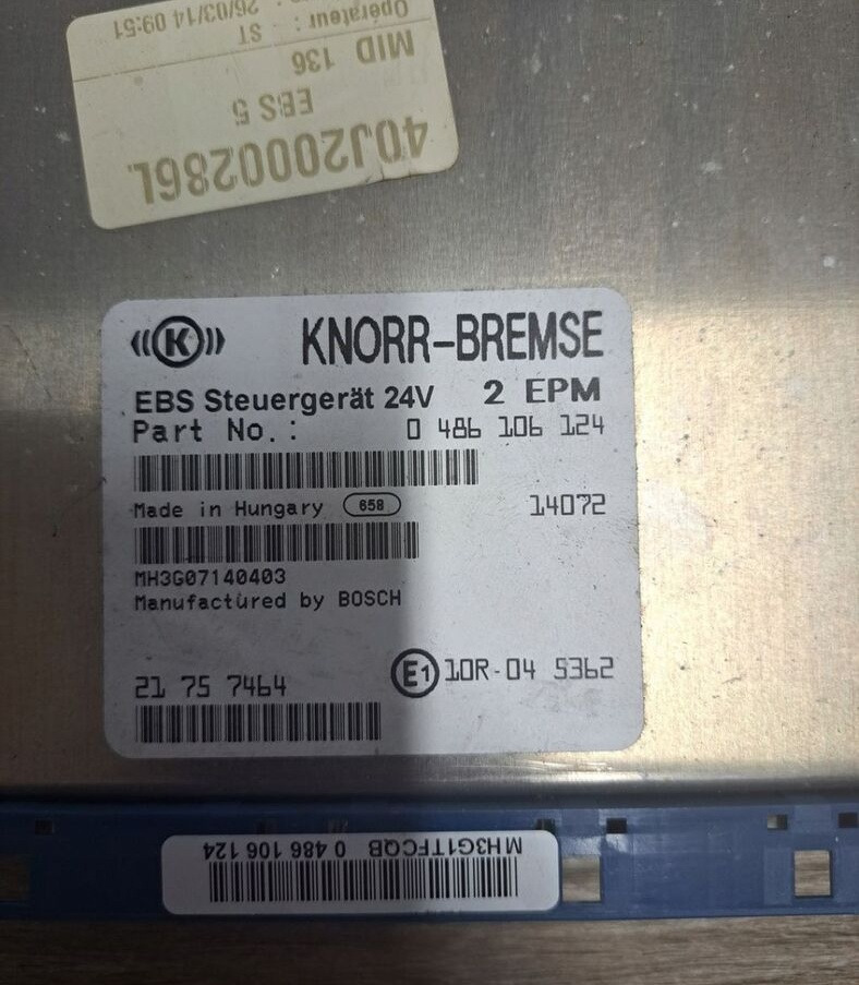 Knorr-Bremse STEROWNIK EBS RENAULT MIDLUM GAMA D VOLVO FL EURO6 - ECU voor Vrachtwagen: afbeelding 1 Knorr-Bremse STEROWNIK EBS RENAULT MIDLUM GAMA D VOLVO FL EURO6 - ECU voor Vrachtwagen: afbeelding 1