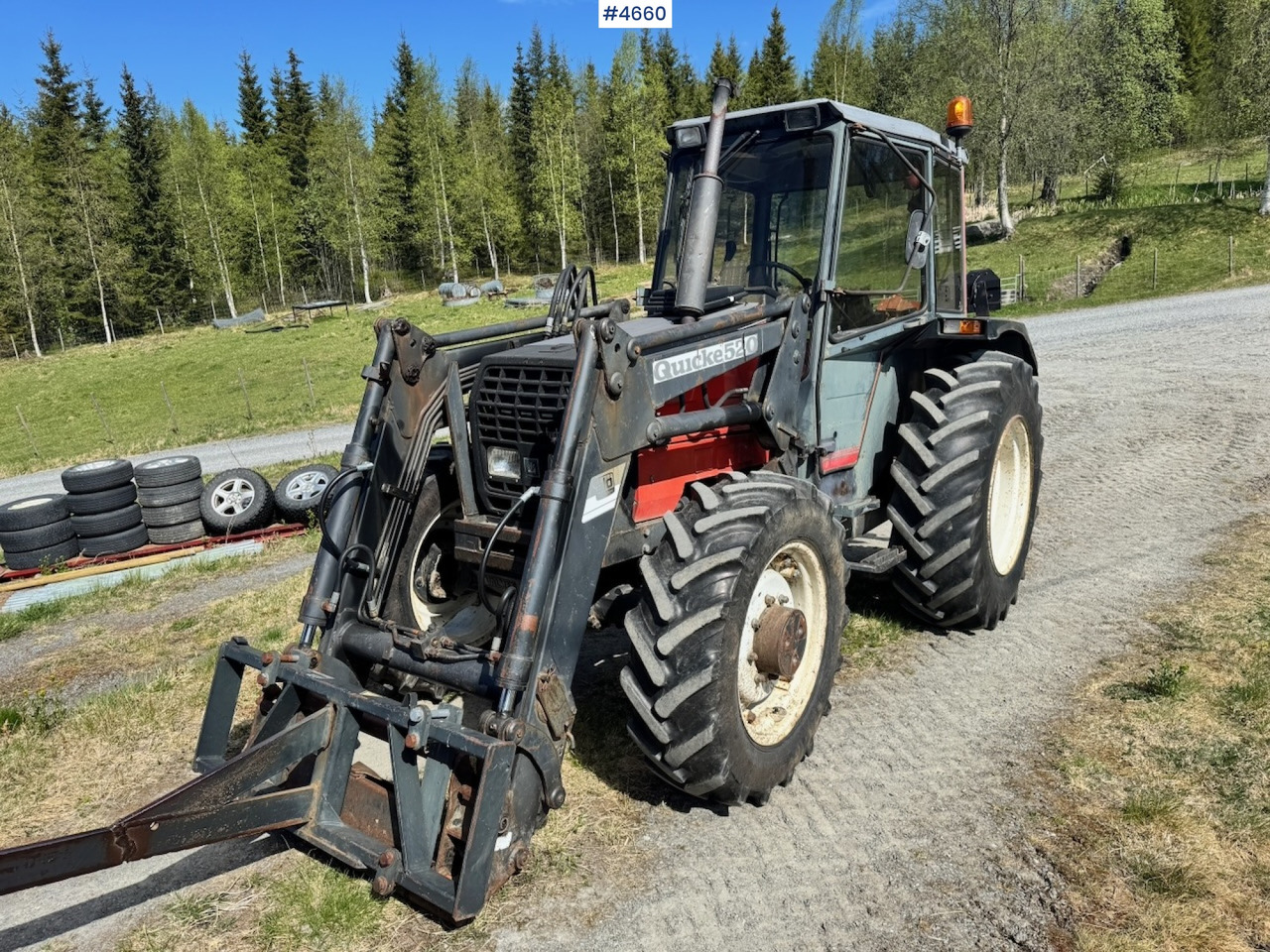1989 Valmet 455 4x4 w/ Front loader - Tractor: afbeelding 1 1989 Valmet 455 4x4 w/ Front loader - Tractor: afbeelding 1