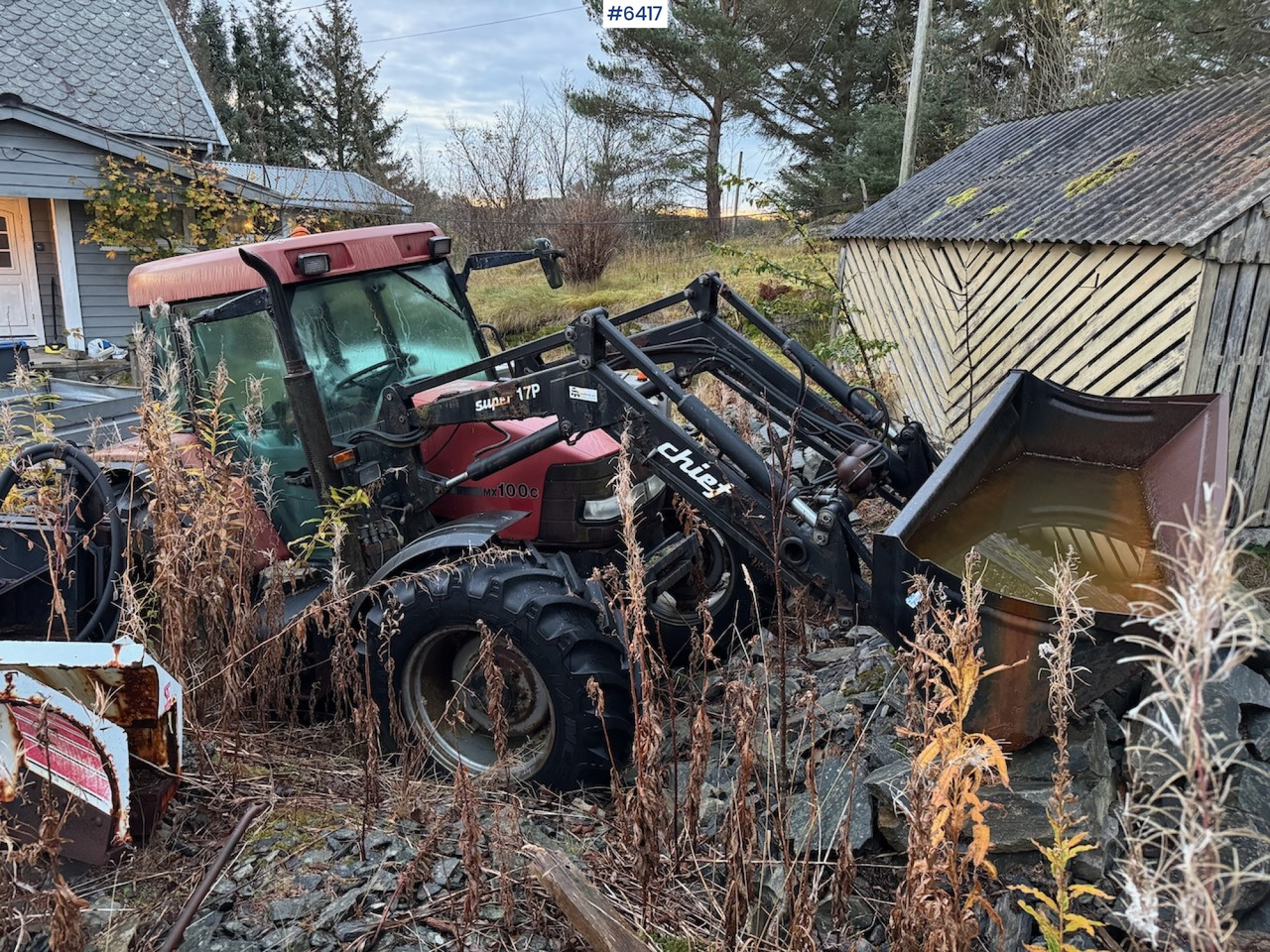 1999 Case IH Maxxum MX 100C w/ front loader, bucket and blade. Repair object. - Tractor: afbeelding 1 1999 Case IH Maxxum MX 100C w/ front loader, bucket and blade. Repair object. - Tractor: afbeelding 1