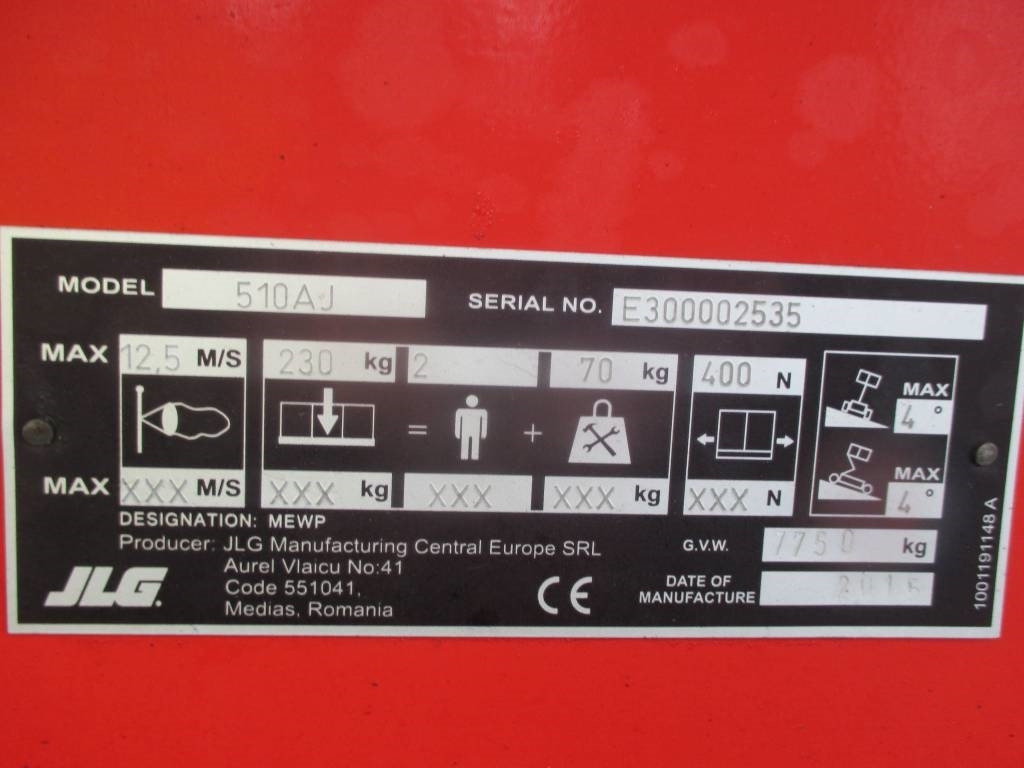 Knikarmhoogwerker JLG 510 AJ: afbeelding 15 Knikarmhoogwerker JLG 510 AJ: afbeelding 15