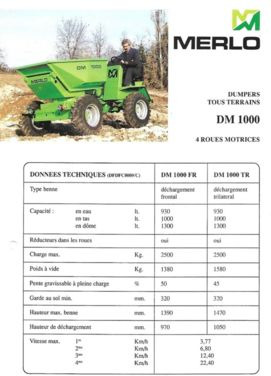 Merlo DM1000 Girabenne 4x4 à 5900 € HT - Minidumper: afbeelding 2 Merlo DM1000 Girabenne 4x4 à 5900 € HT - Minidumper: afbeelding 2