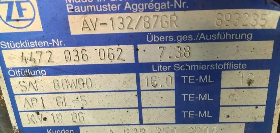 Achterass voor Bus ZF Hinterachse Axis ZF AV 132/87 7,38 Citaro Setra 4472036062 Achse Mercedes Por: afbeelding 6