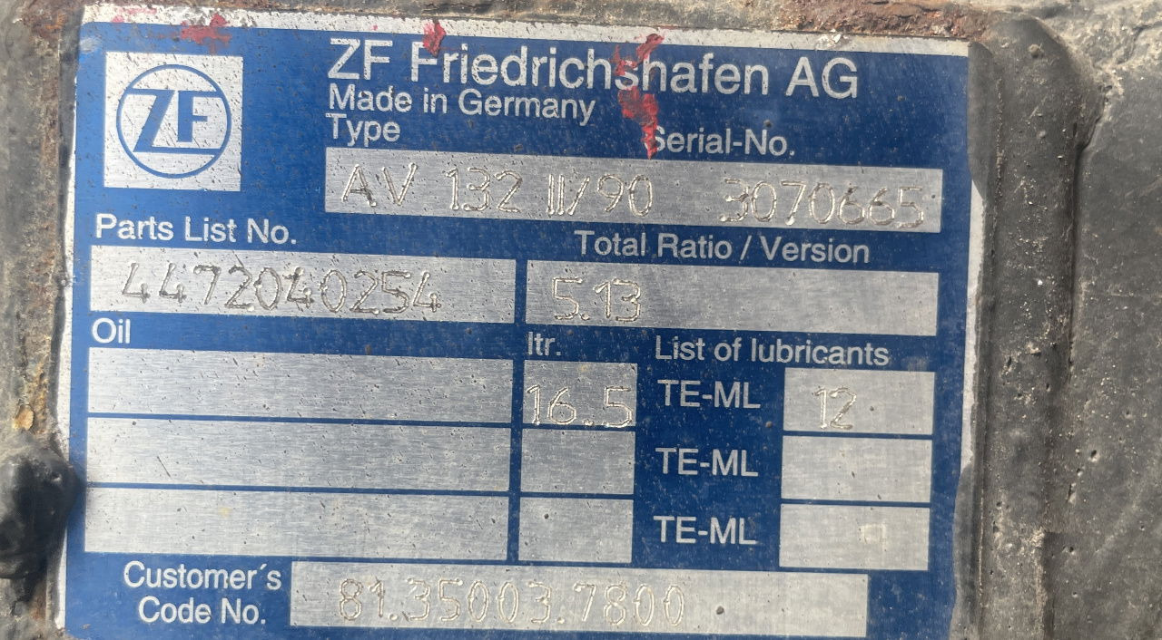 ZF Hinterachse Axis ZF AV132 II /90 5,13 4472040254 MAN Lions City - Achterass voor Bus: afbeelding 4 ZF Hinterachse Axis ZF AV132 II /90 5,13 4472040254 MAN Lions City - Achterass voor Bus: afbeelding 4