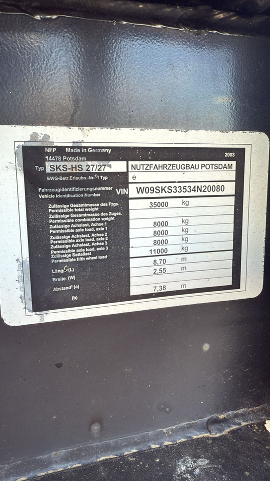 Kipper oplegger NPF-POTSDAM SKS 27 Tipper Semi-trailer: afbeelding 7