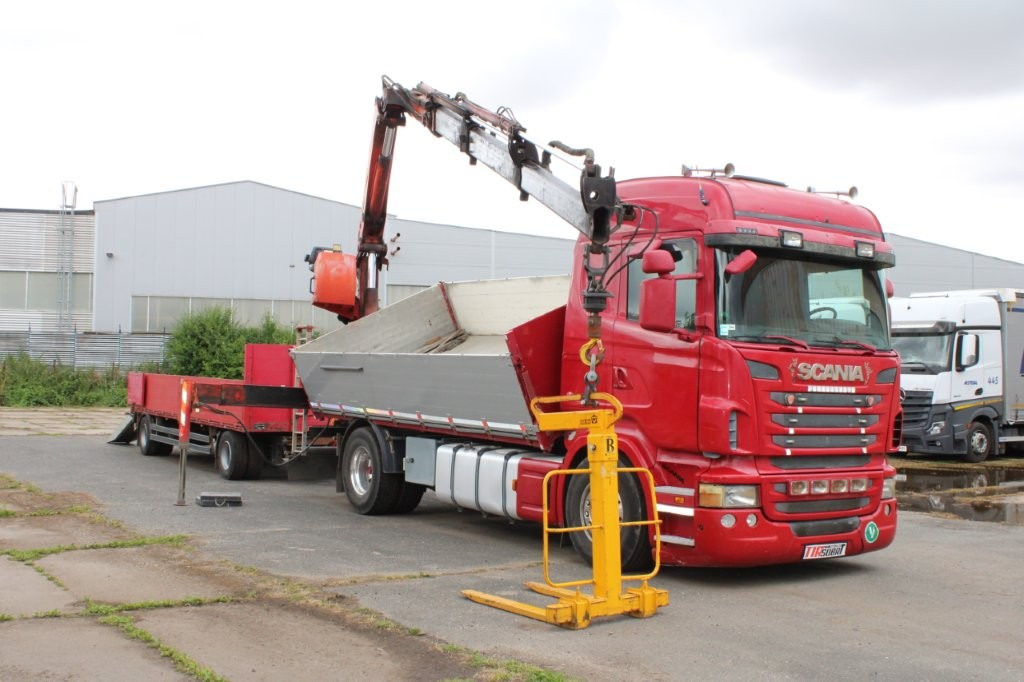 SCANIA R480 PALFINGER PK16000, EURO 5, CRANE FORKS - Kipper vrachtwagen, Kraanwagen: afbeelding 1 SCANIA R480 PALFINGER PK16000, EURO 5, CRANE FORKS - Kipper vrachtwagen, Kraanwagen: afbeelding 1