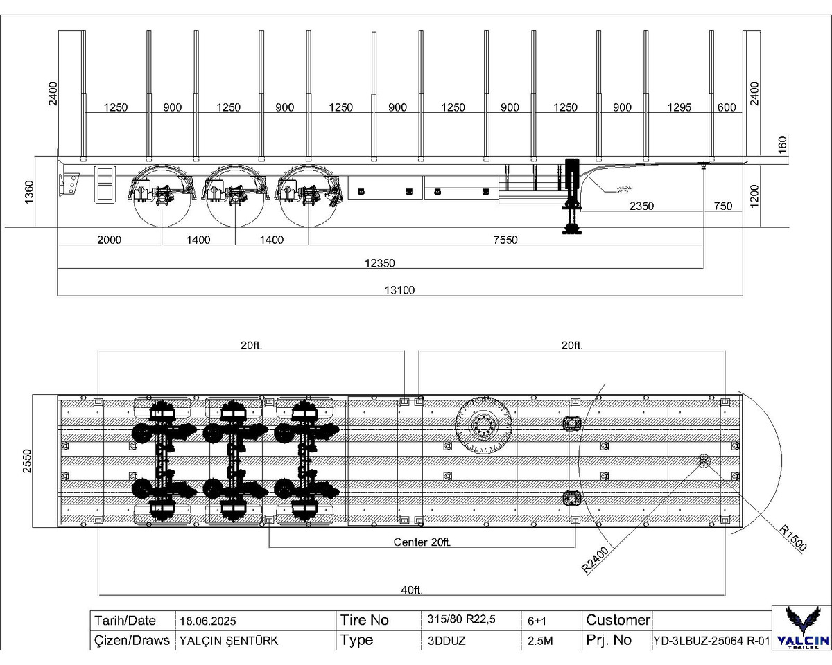 YALCIN FORESTIERS - Open bak met boorden oplegger: afbeelding 1 YALCIN FORESTIERS - Open bak met boorden oplegger: afbeelding 1