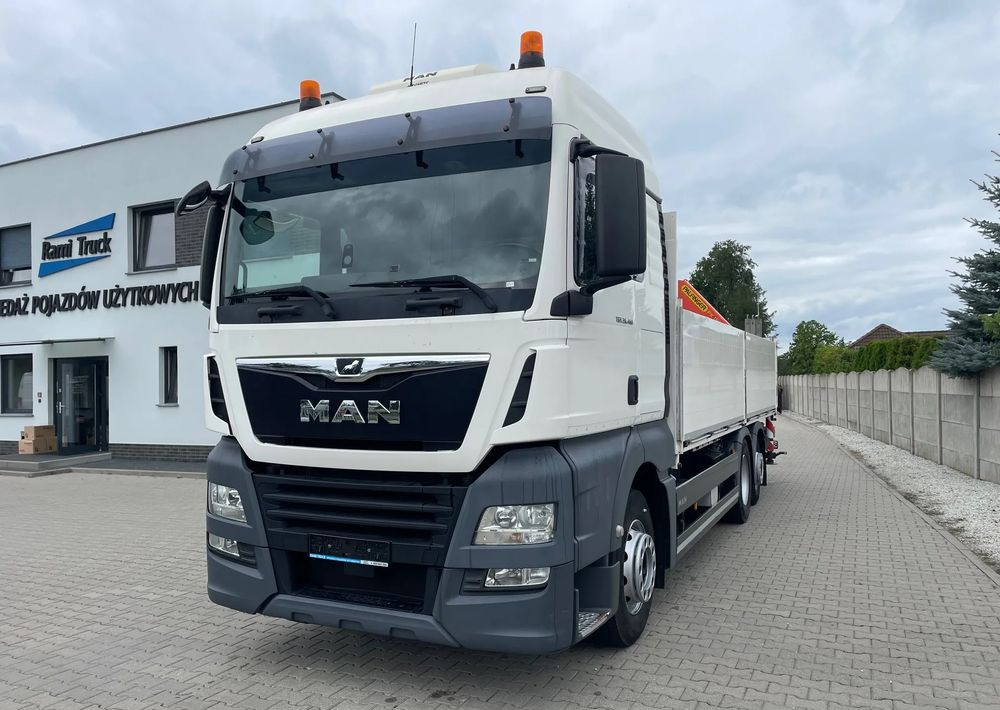 Vrachtwagen met open laadbak, Kraanwagen MAN TGX 26.460 HDS, PALFINGER PK 180002-EH, PILOT!: afbeelding 1